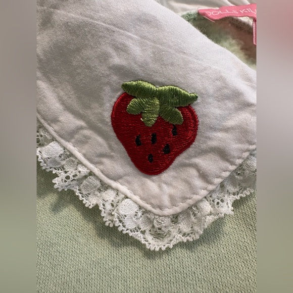 Dolls Kill Strawberry Shortcake Sweatshirt with lace & embroidery details. - Picture 16 of 16